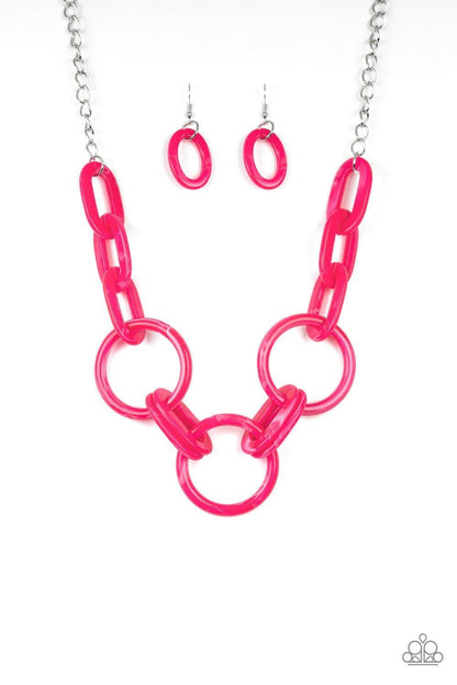 Paparazzi Accessories - Turn Up The Heat - Pink Necklace - Bling by JessieK