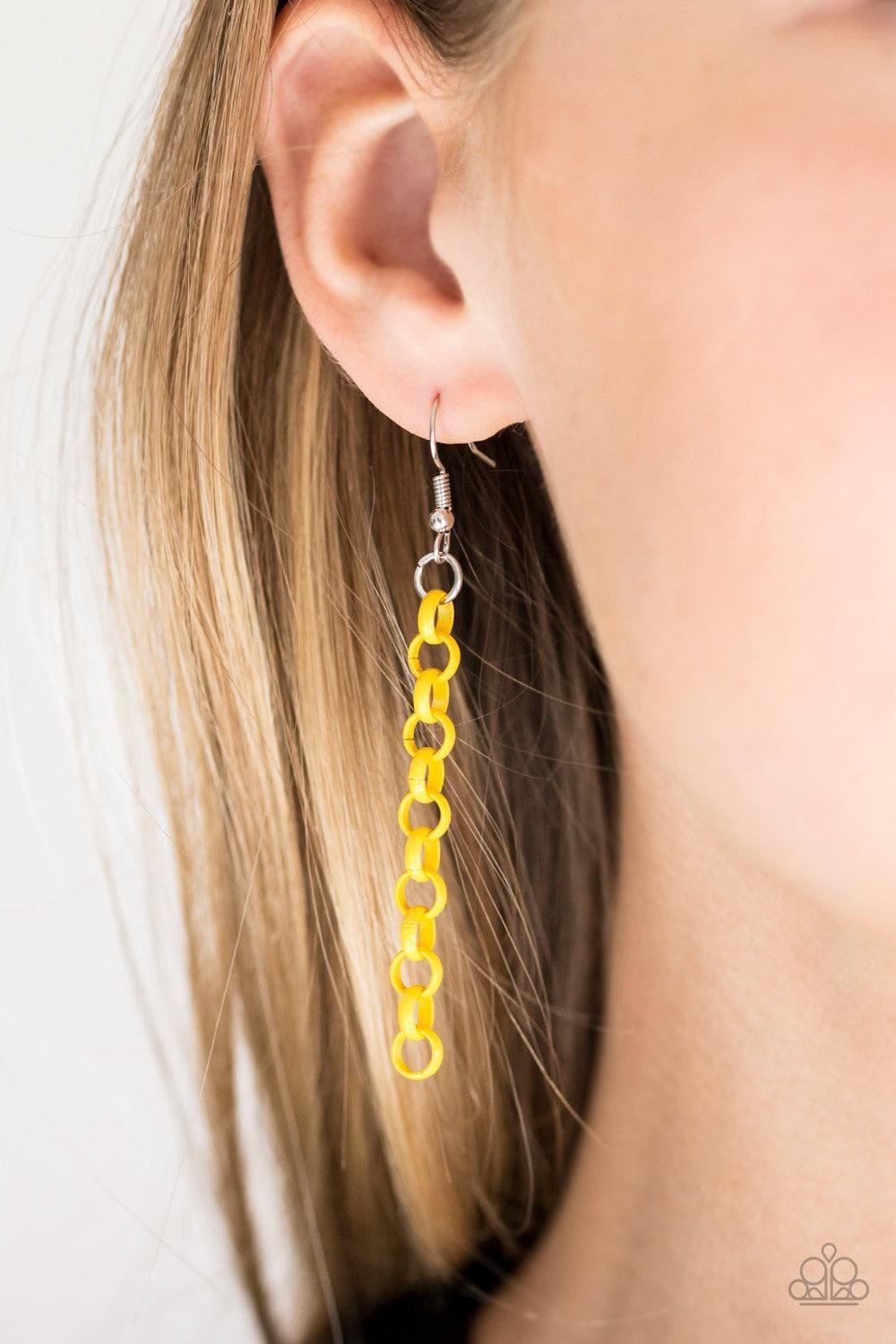 Paparazzi Accessories - Turn Up The Volume - Yellow Necklace - Bling by JessieK