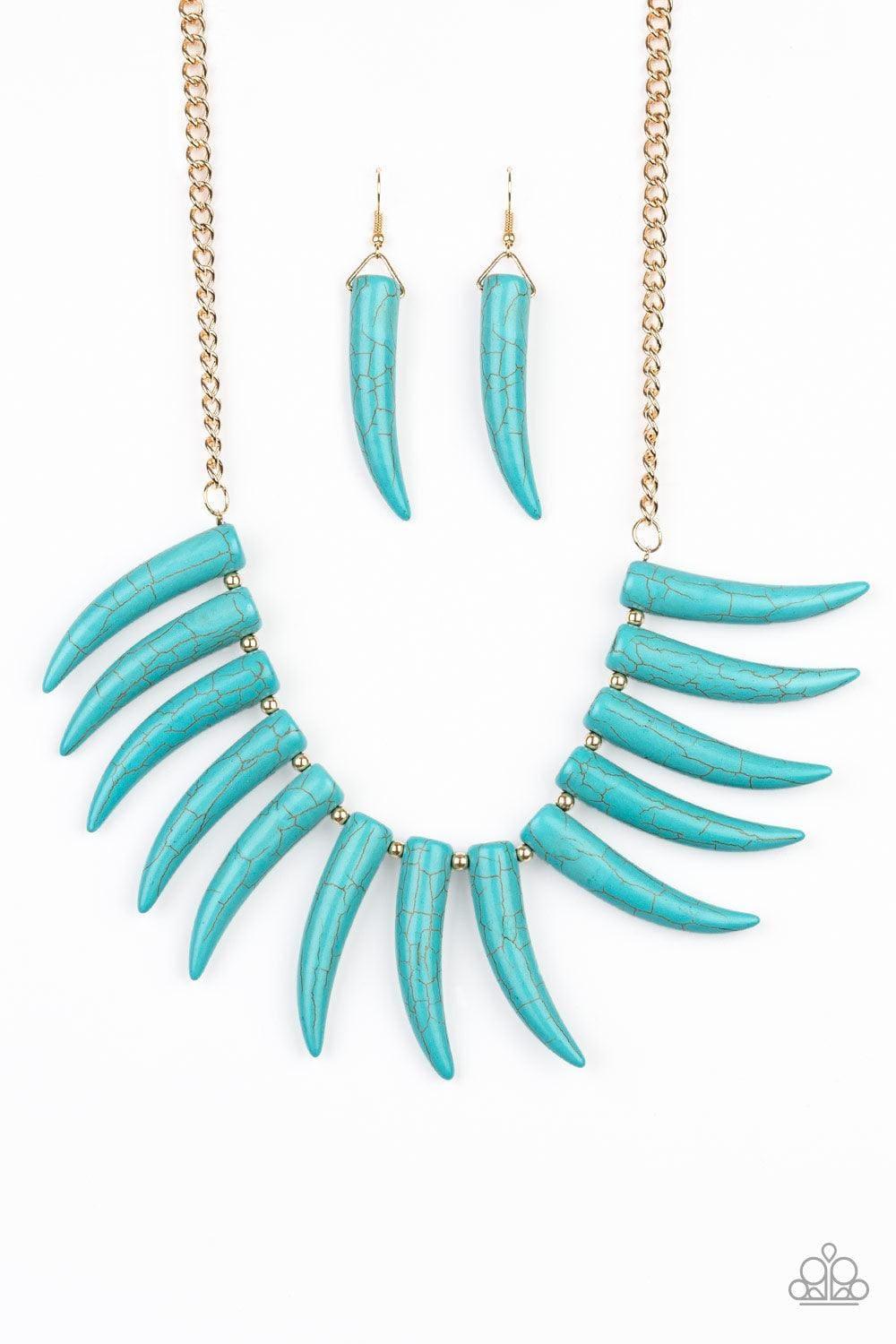 Paparazzi Accessories - Tusk Tundra - Blue Necklace - Bling by JessieK