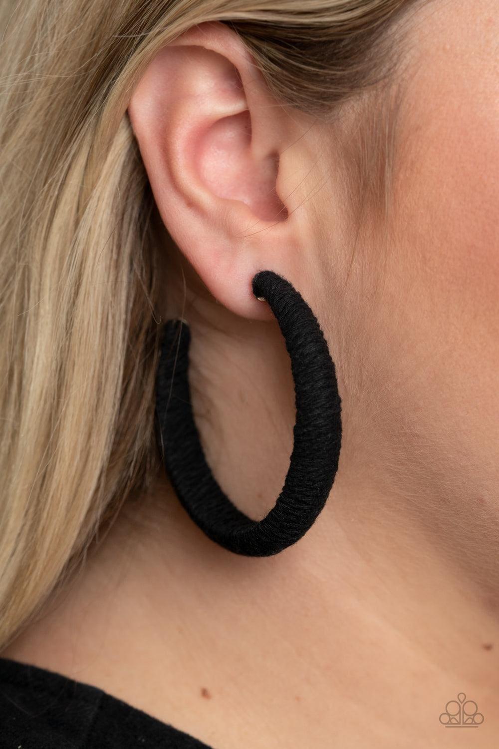 Paparazzi Accessories - Twine And Dine - Black Earrings - Bling by JessieK