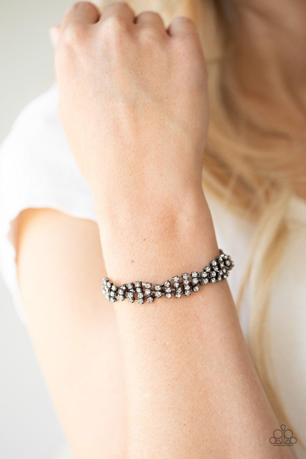 Paparazzi Accessories - Twists And Turns - Black Bracelet - Bling by JessieK