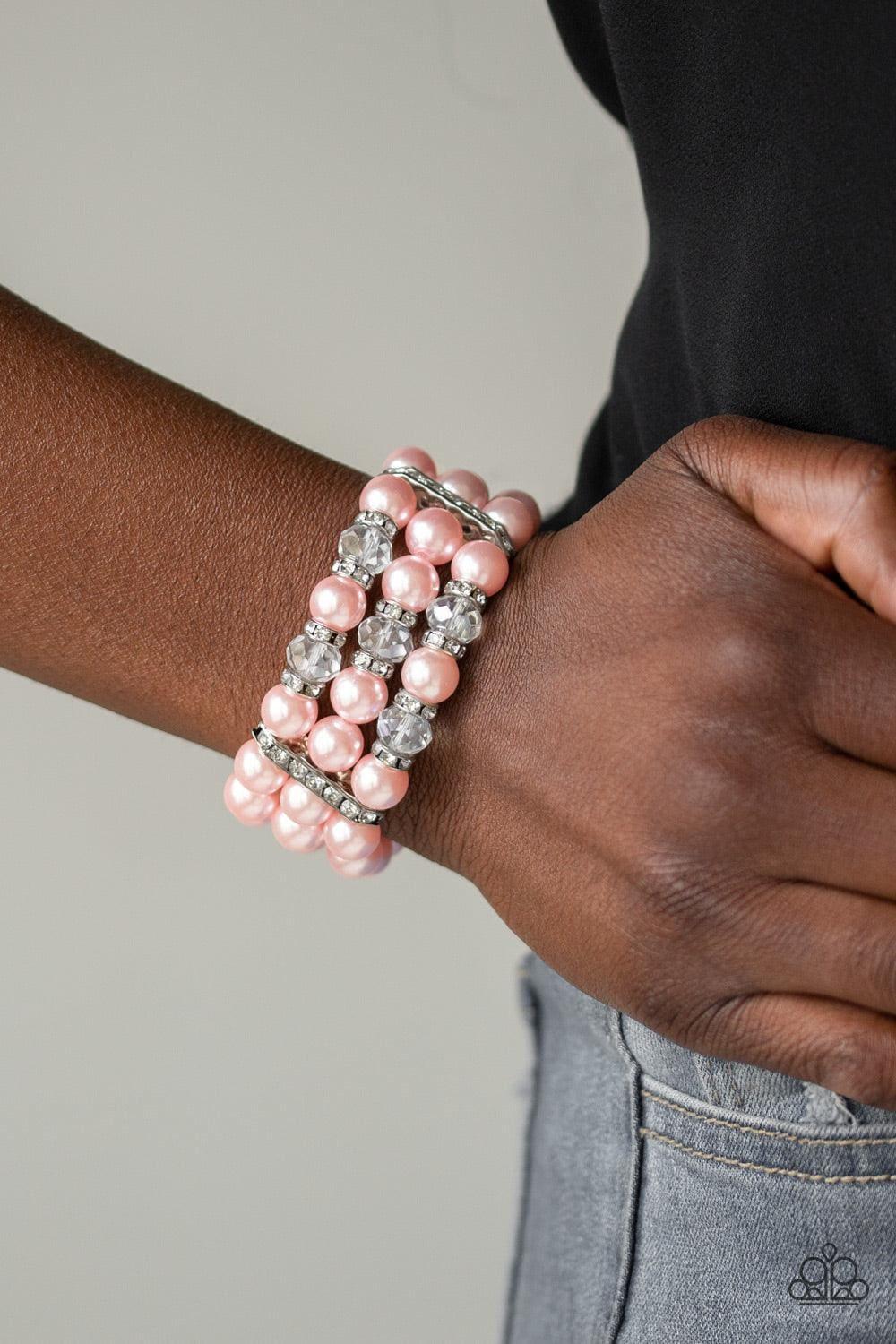 Paparazzi Accessories - Undeniably Dapper - Pink Bracelet - Bling by JessieK