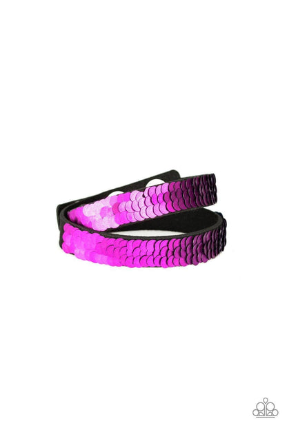 Paparazzi Accessories - Under The Sequins - Purple Double Snap Bracelet - Bling by JessieK