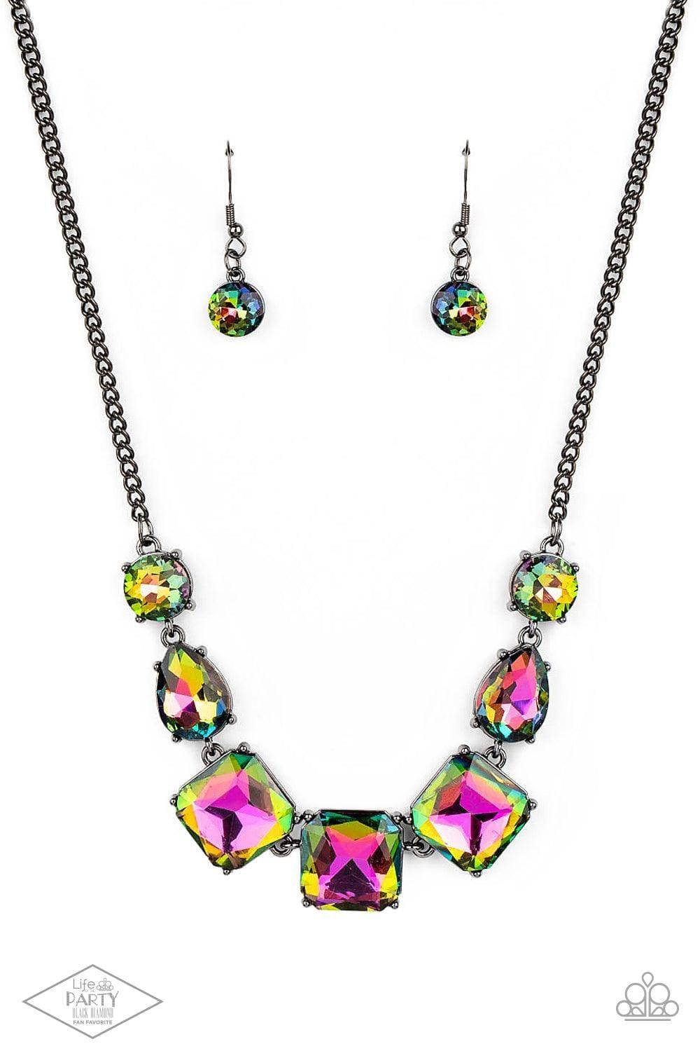 Paparazzi Accessories - Unfiltered Confidence - Multicolor Oil Spill Necklace Life Of The Party Bring Back - Bling by JessieK