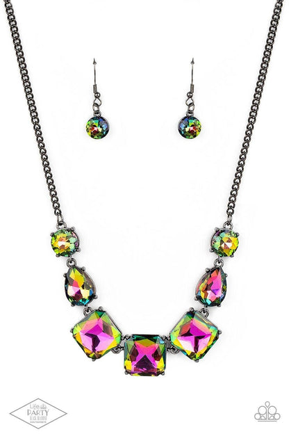 Paparazzi Accessories - Unfiltered Confidence - Multicolor Oil Spill Necklace Life Of The Party Bring Back - Bling by JessieK