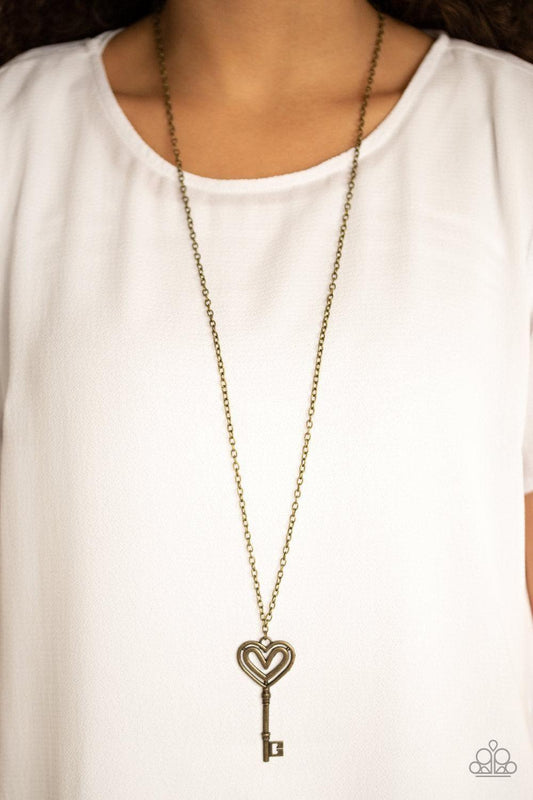 Paparazzi Accessories - Unlock My Heart - Brass Necklace - Bling by JessieK