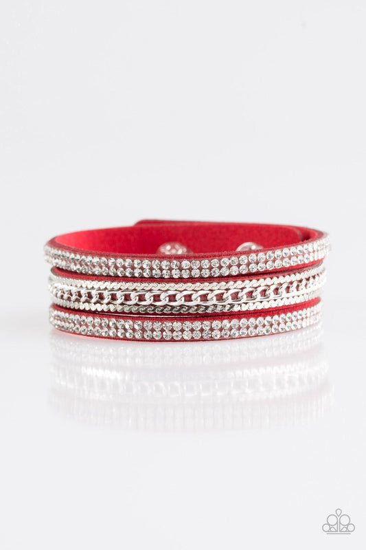 Paparazzi Accessories - Unstoppable - Red Snap Bracelet - Bling by JessieK