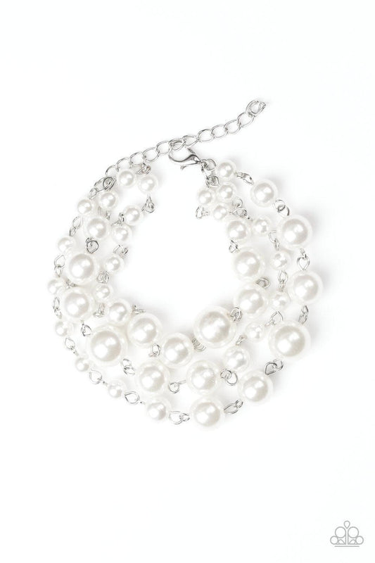 Paparazzi Accessories - Until The End Of Timeless - White Bracelet - Bling by JessieK