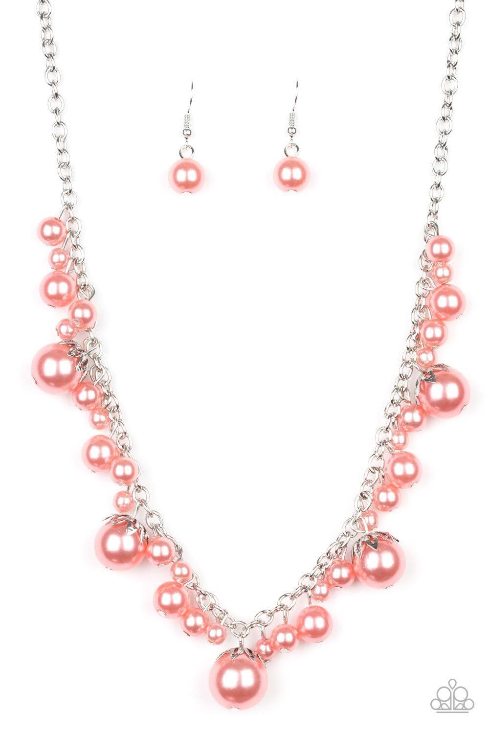 Paparazzi Accessories - Uptown Pearls - Orange Coral Necklace - Bling by JessieK