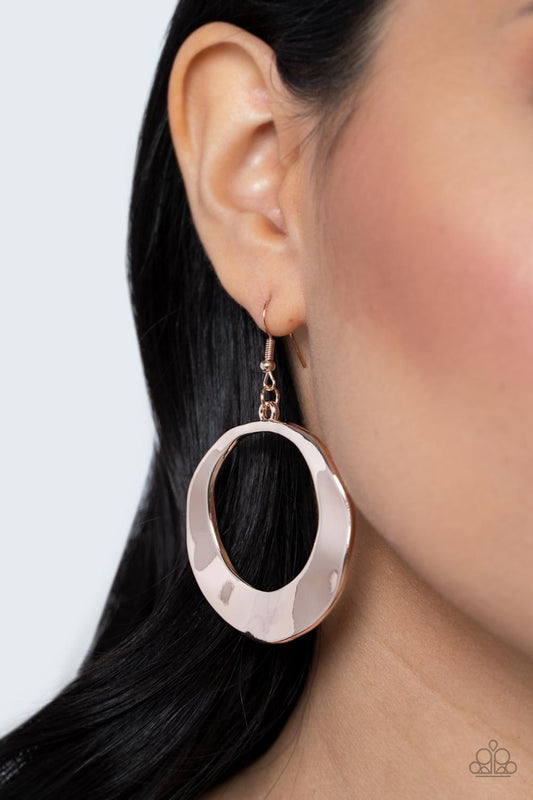 Paparazzi Accessories - Urban Eclipse - Rose Gold Earrings - Bling by JessieK