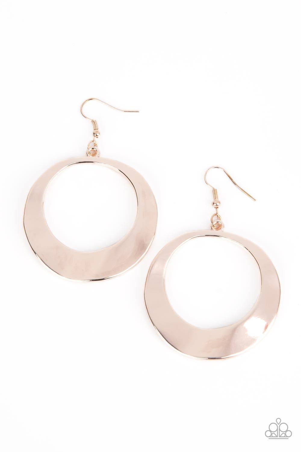 Paparazzi Accessories - Urban Eclipse - Rose Gold Earrings - Bling by JessieK