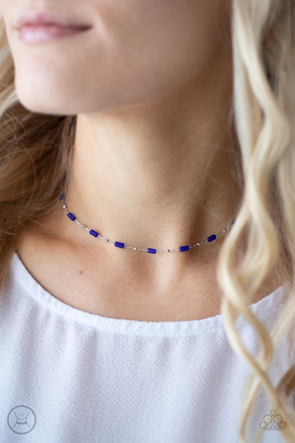 Paparazzi Accessories - Urban Expo - Blue Choker Necklace - Bling by JessieK