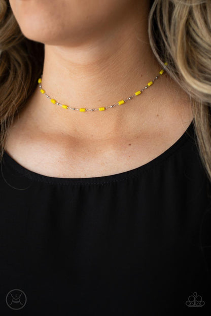 Paparazzi Accessories - Urban Expo - Yellow Choker Necklace - Bling by JessieK