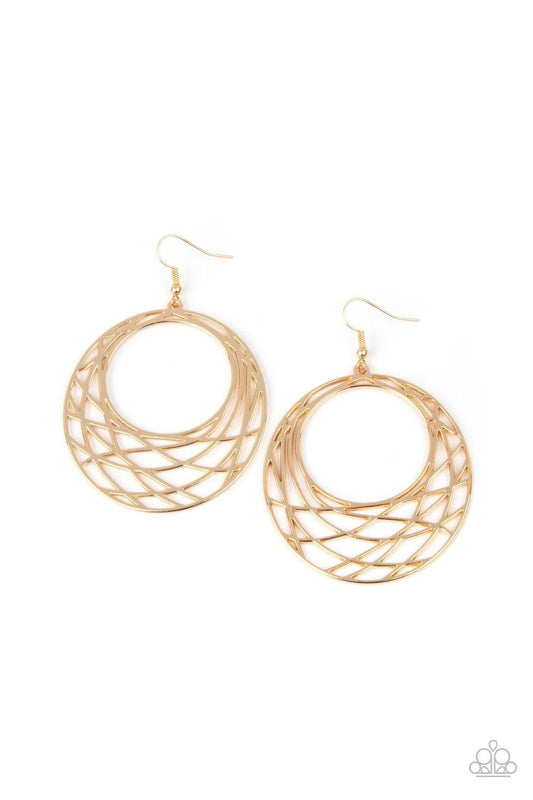 Paparazzi Accessories - Urban Lineup - Gold Earrings - Bling by JessieK