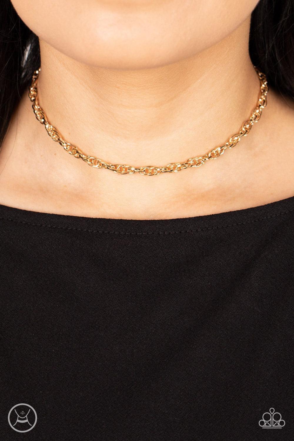 Paparazzi Accessories - Urban Underdog - Gold Choker Necklace - Bling by JessieK