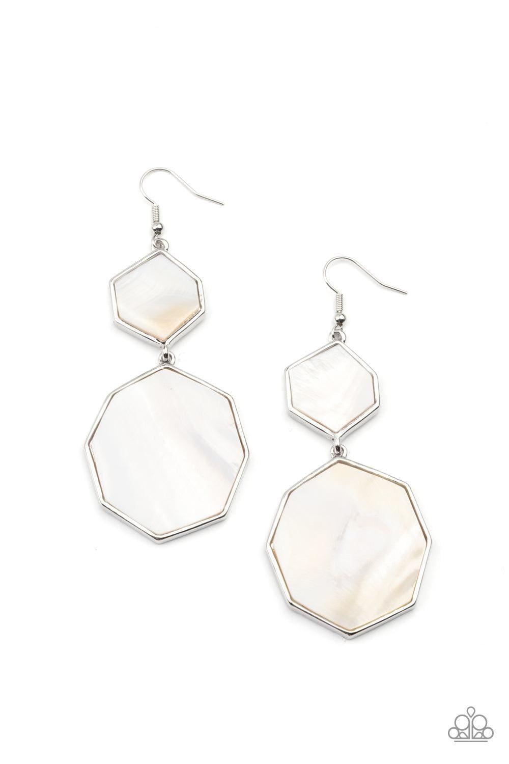 Paparazzi Accessories - Vacation Glow - White Earrings - Bling by JessieK