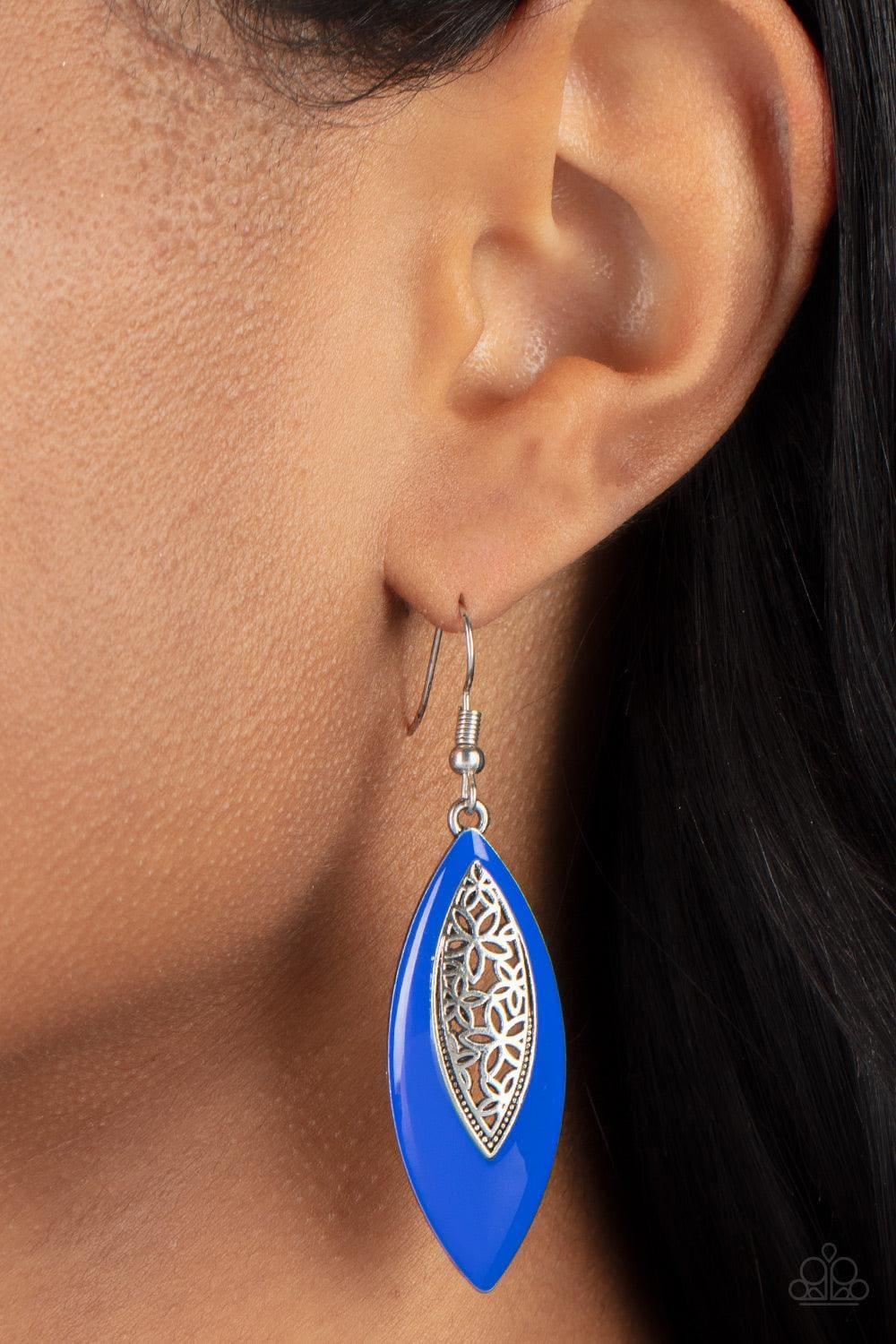 Paparazzi Accessories - Venetian Vanity - Blue Earrings - Bling by JessieK