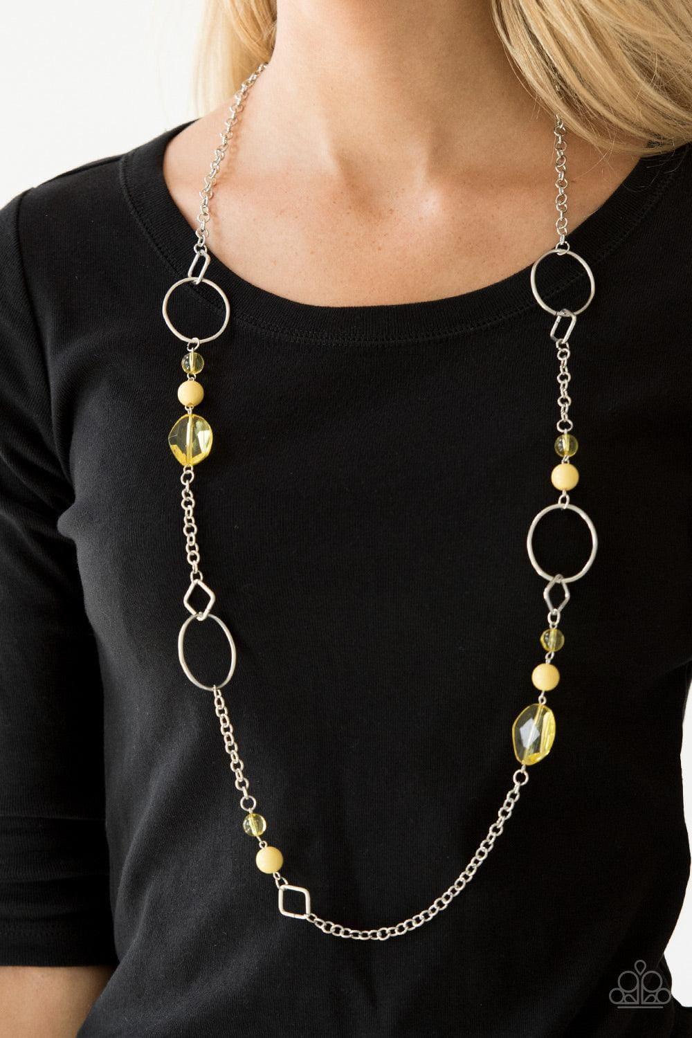 Paparazzi Accessories - Very Visionary - Yellow Necklace - Bling by JessieK