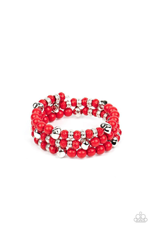 Paparazzi Accessories - Vibrant Verve - Red Bracelet - Bling by JessieK