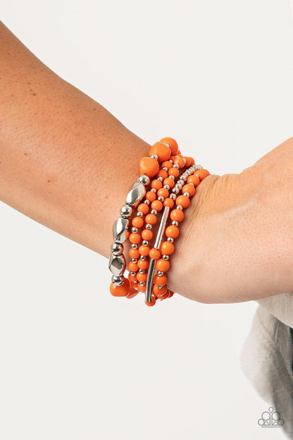Paparazzi Accessories - Vibrantly Vintage - Orange Bracelet - Bling by JessieK