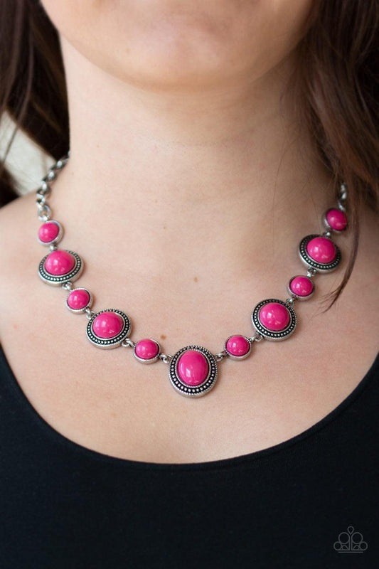 Paparazzi Accessories - Voyager Vibes - Pink Necklace - Bling by JessieK