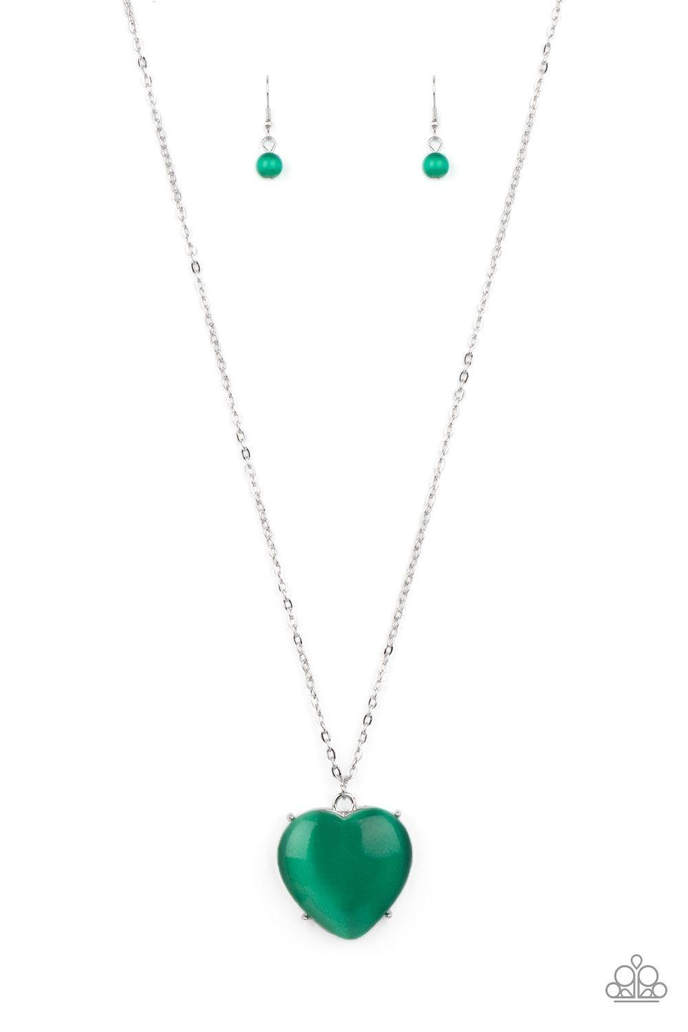 Paparazzi Accessories - Warmhearted Glow - Green Necklace - Bling by JessieK