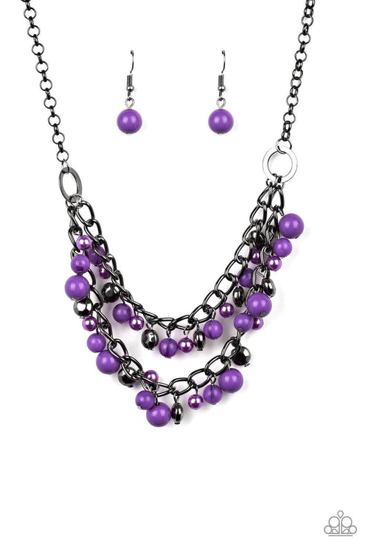 Paparazzi Accessories - Watch Me Now - Purple Necklace - Bling by JessieK
