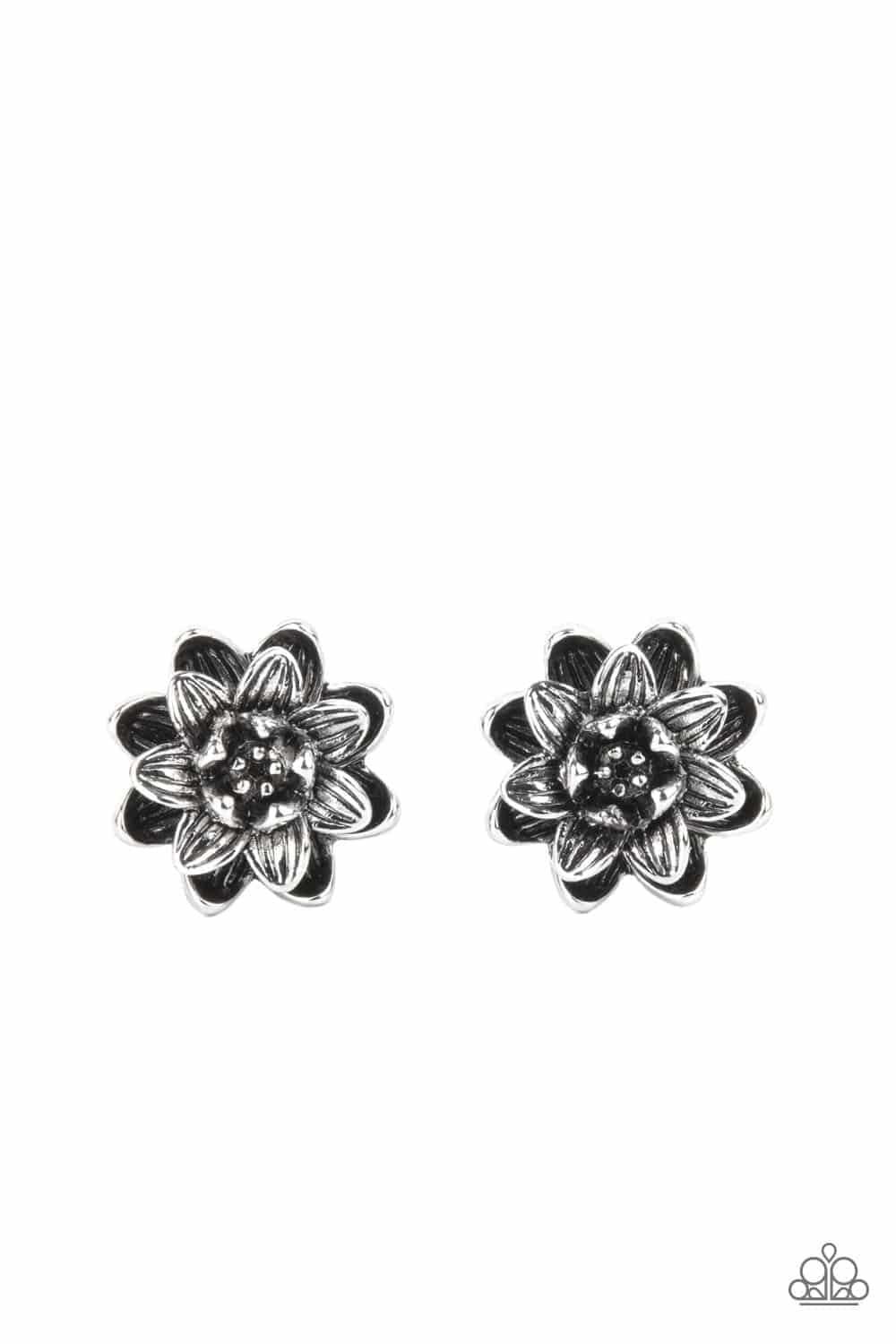 Paparazzi Accessories - Water Lily Love - Silver Post Earring - Bling by JessieK