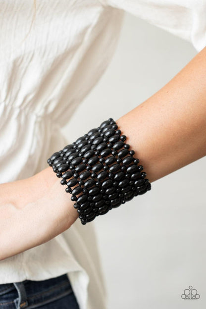 Paparazzi Accessories - Way Down In Kokomo - Black Bracelet - Bling by JessieK