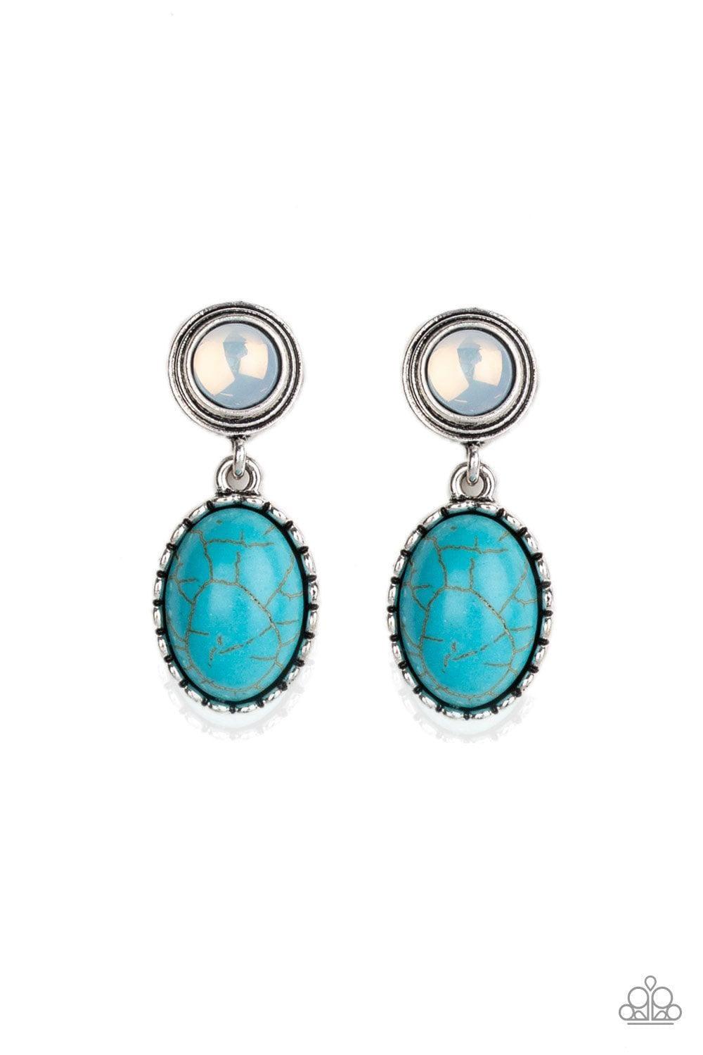 Paparazzi Accessories - Western Oasis - Blue Turquoise Earrings - Bling by JessieK