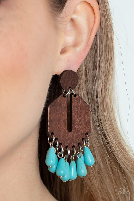 Paparazzi Accessories - Western Retreat - Blue Earrings - Bling by JessieK