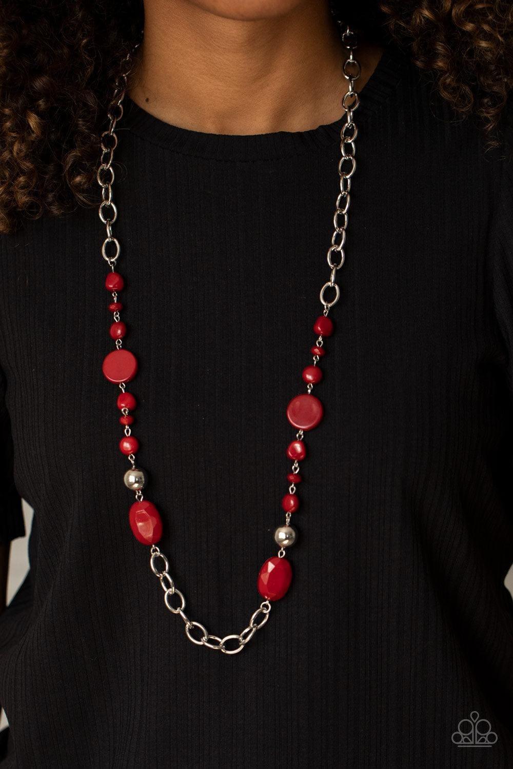 Paparazzi Accessories - When i Glow Up - Red Necklace - Bling by JessieK