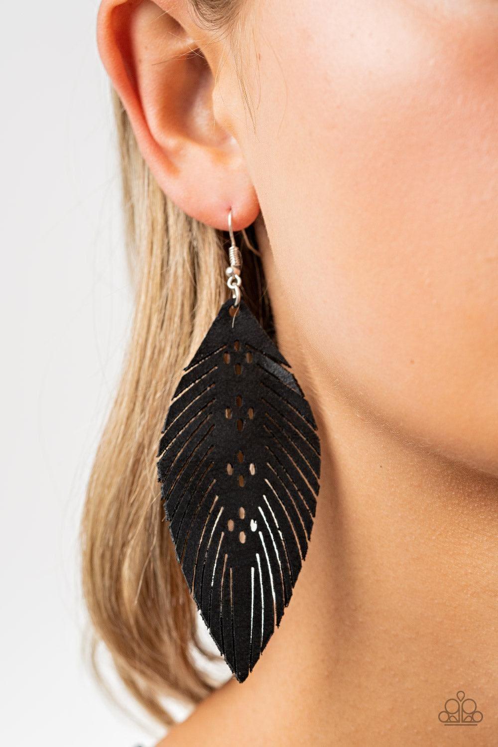 Paparazzi Accessories - Wherever The Wind Takes Me - Black Earrings - Bling by JessieK