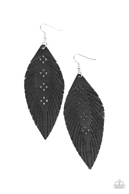 Paparazzi Accessories - Wherever The Wind Takes Me - Black Earrings - Bling by JessieK