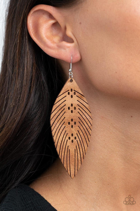Paparazzi Accessories - Wherever The Wind Takes Me - Brown Earrings - Bling by JessieK