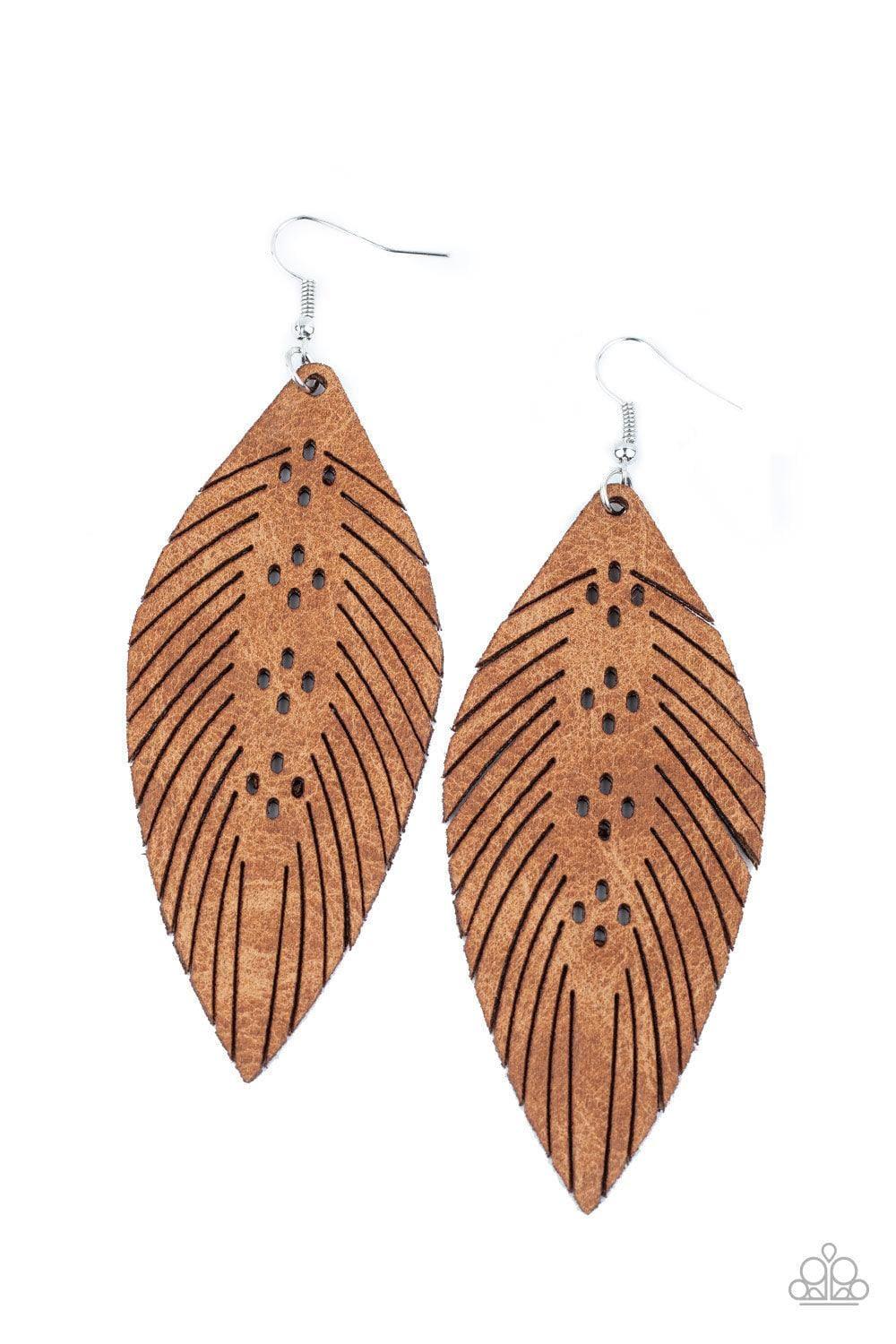 Paparazzi Accessories - Wherever The Wind Takes Me - Brown Earrings - Bling by JessieK