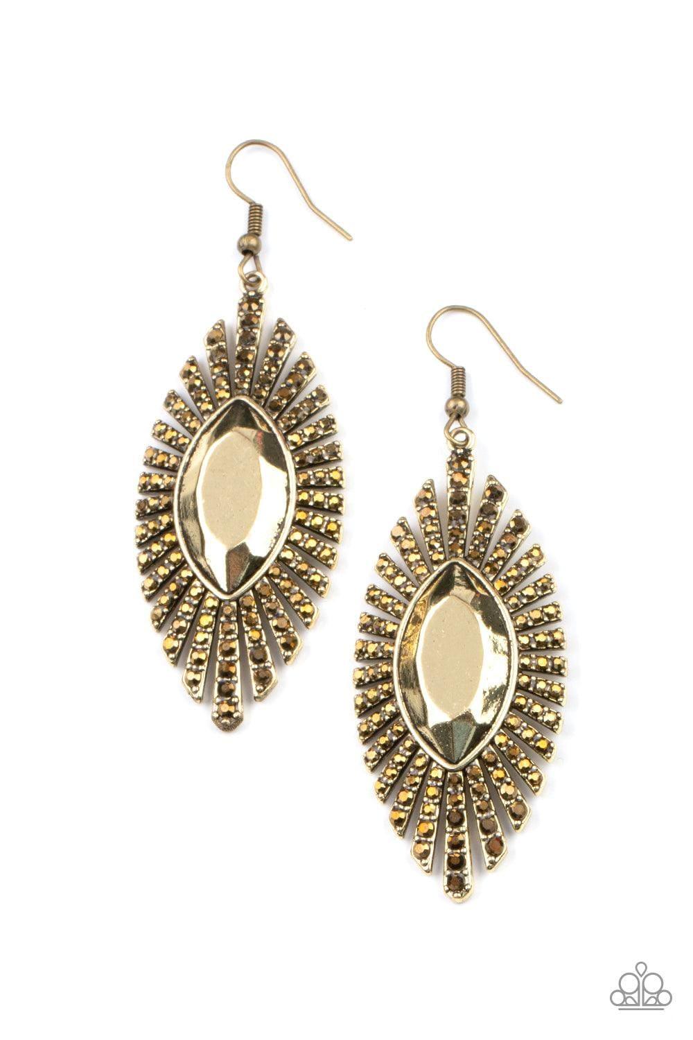 Paparazzi Accessories - Who Is The Fiercest Of Them All - Brass Earrings - Bling by JessieK