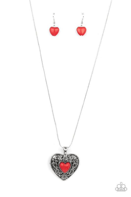 Paparazzi Accessories - Wholeheartedly Whimsical - Red Necklace - Bling by JessieK