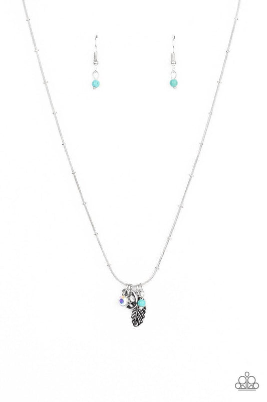 Paparazzi Accessories - Wildly Wander-ful - Blue Dainty Necklace - Bling by JessieK