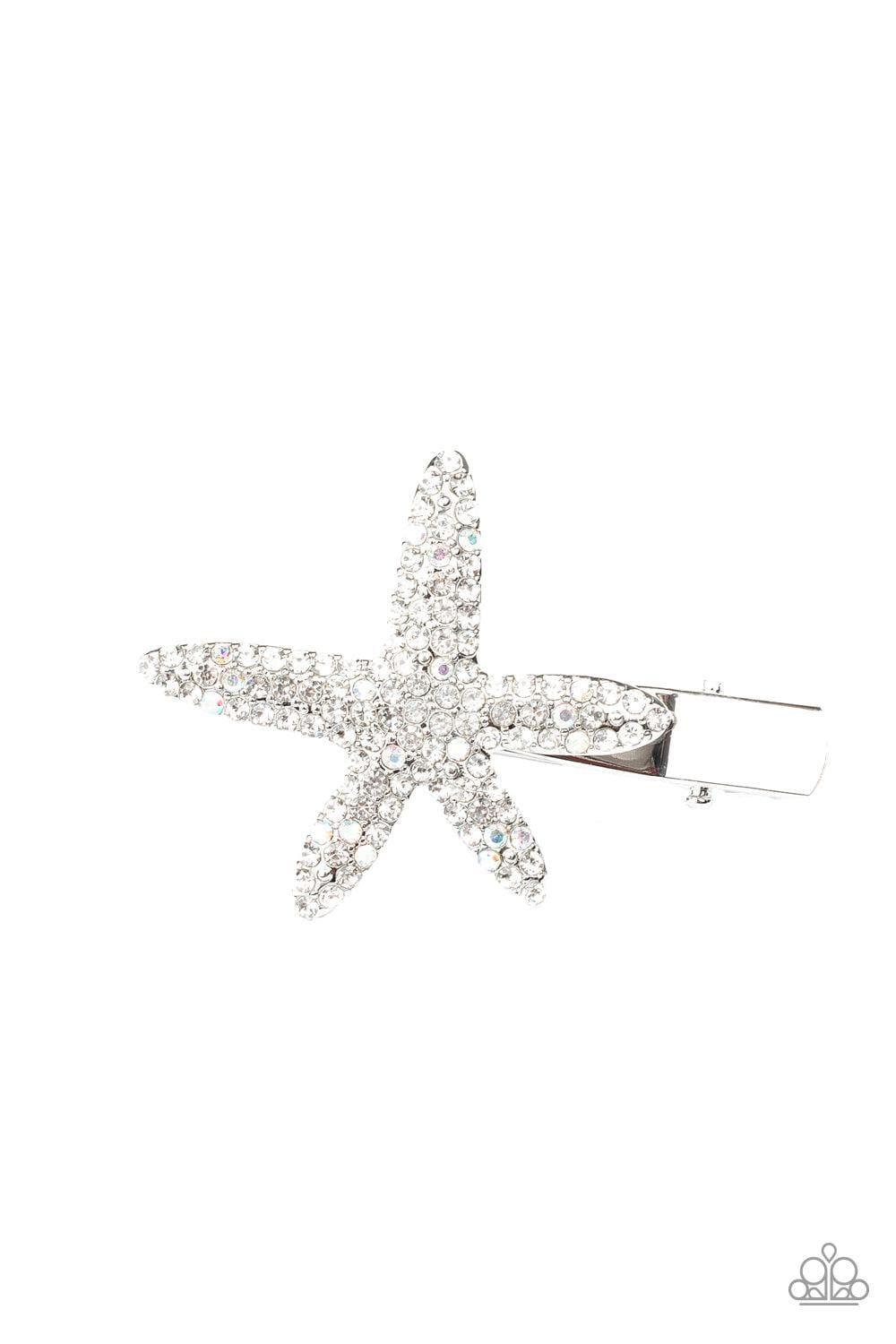 Paparazzi Accessories - Wish On a Starfish - White Hair Clip - Bling by JessieK
