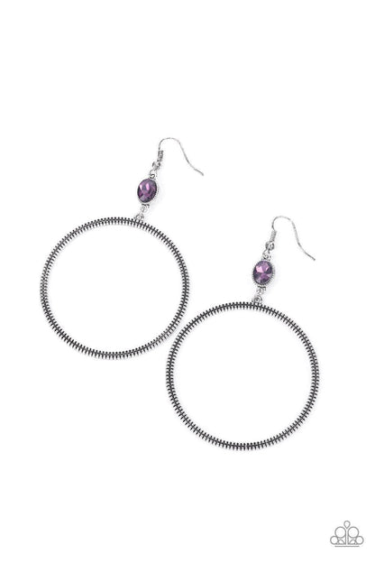 Paparazzi Accessories - Work That Circuit - Purple Earrings - Bling by JessieK