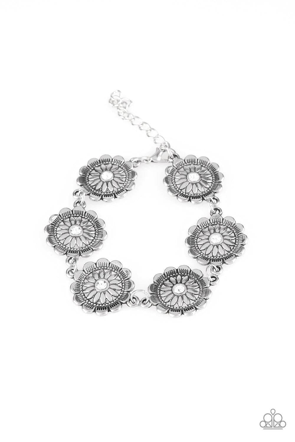 Paparazzi Accessories - Written In The Star Lilies And Funky Flower Child - White Necklace & Bracelet Set - Bling by JessieK