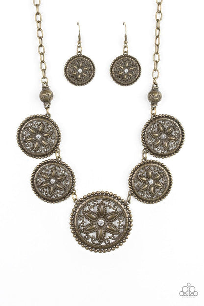 Paparazzi Accessories - Written In The Star Lilies - Brass Necklace - Bling by JessieK