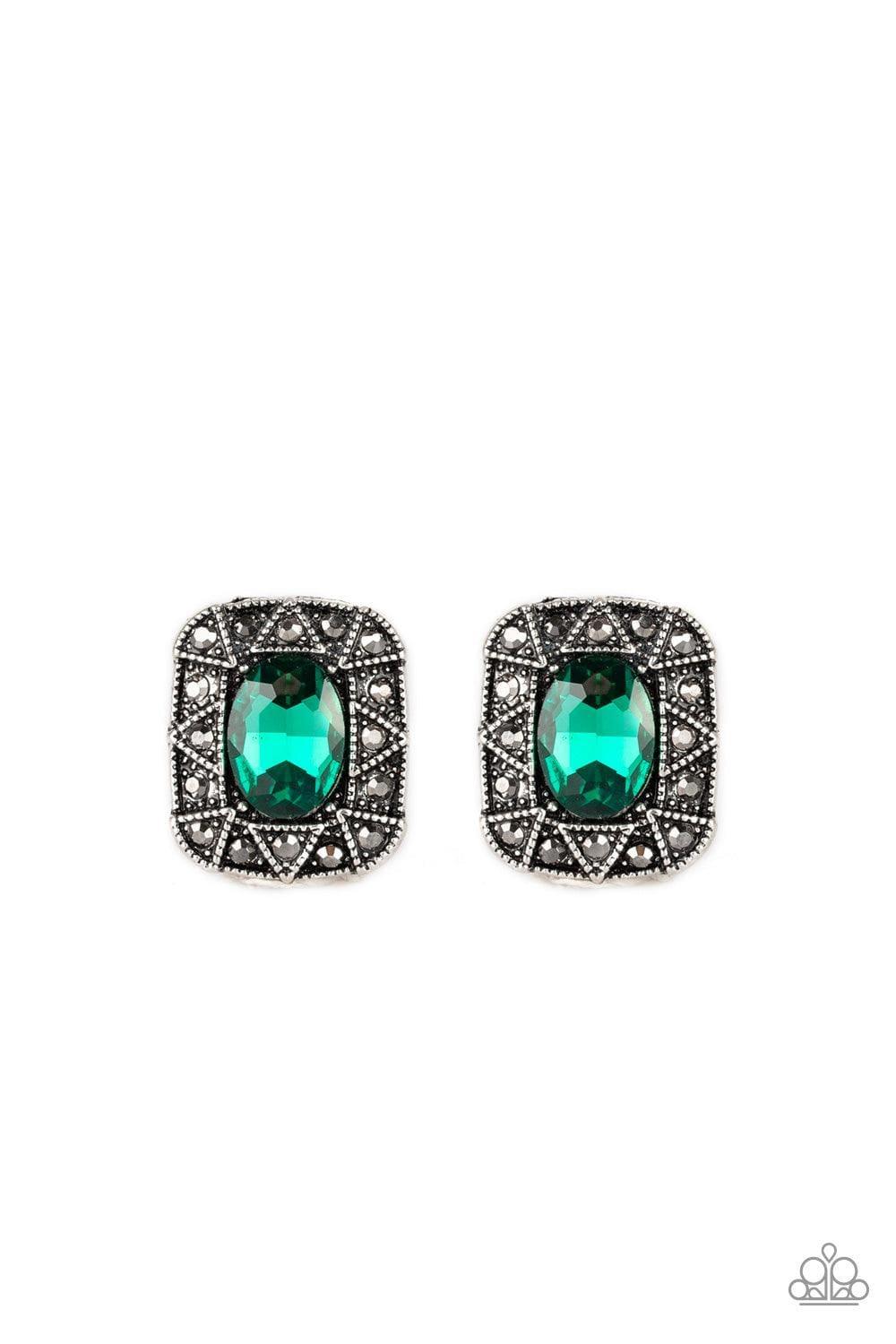 Paparazzi Accessories - Young Money - Green Stud Earrings - Bling by JessieK