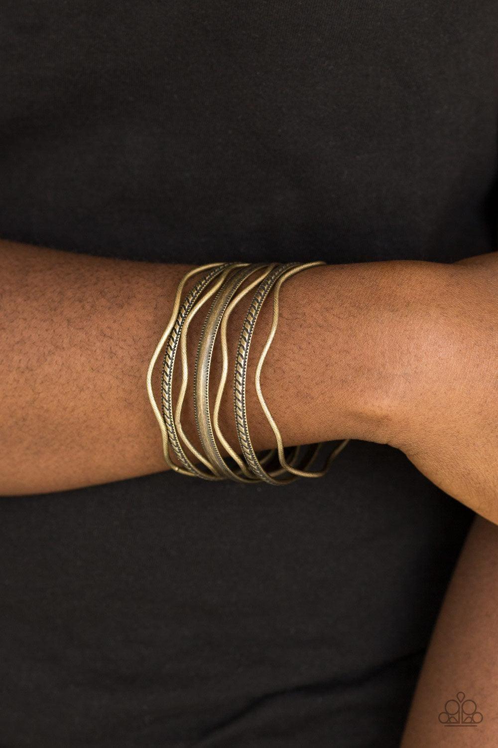 Paparazzi Accessories - Zesty Zimbabwe - Brass Bracelets - Bling by JessieK