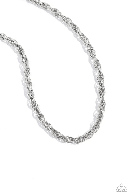 Paparazzi Accessories - Braided Ballad - Silver Necklace - Bling by JessieK