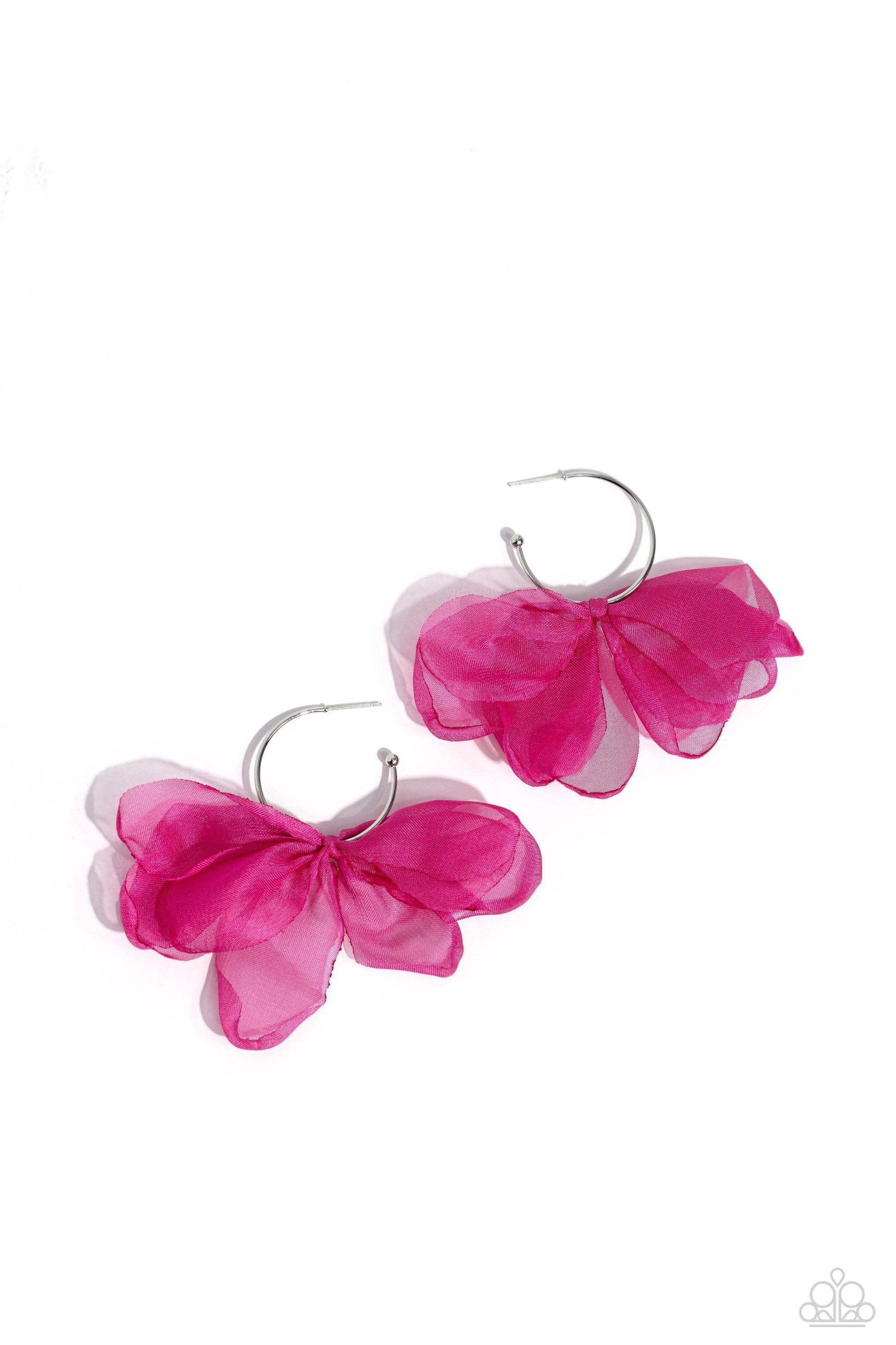 Paparazzi Accessories - Chiffon Class - Pink Earrings - Bling by JessieK