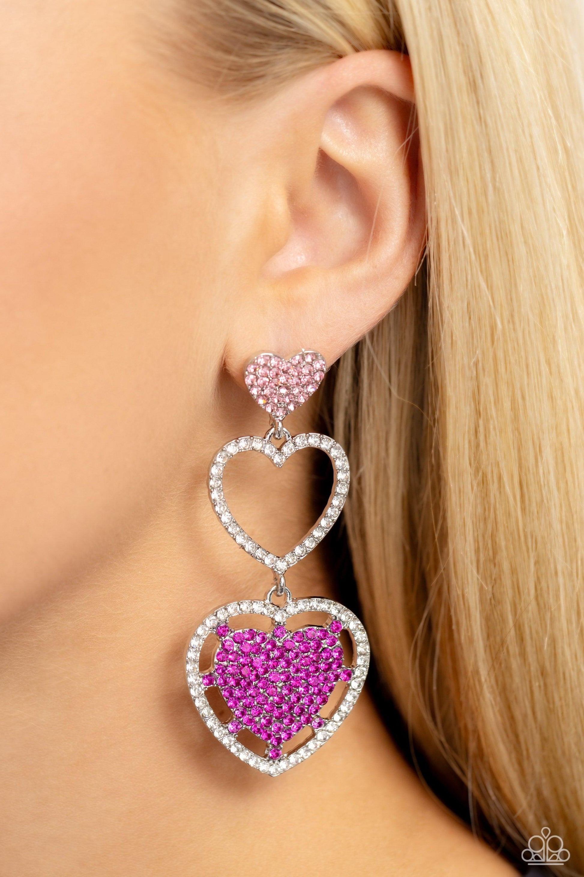 Paparazzi Accessories - Couples Celebration - Pink Earrings - Bling by JessieK