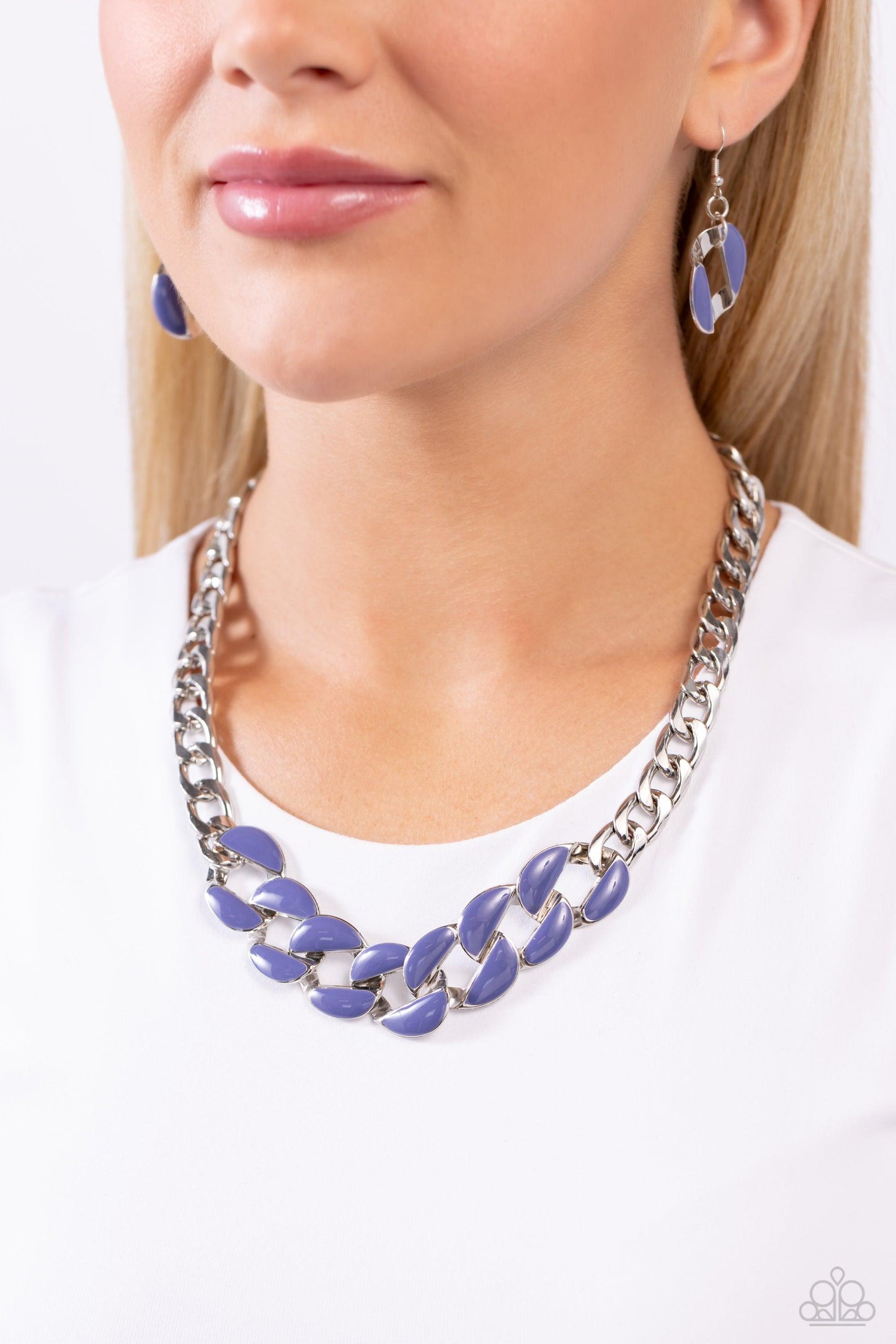 Paparazzi Accessories - CURB Craze - Blue Necklace - Bling by JessieK