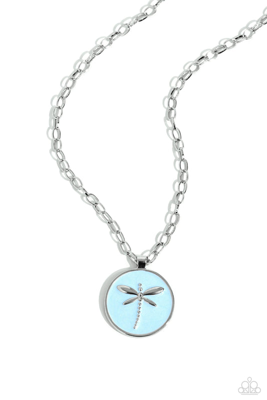 Paparazzi Accessories - Decorative Dragonfly - Blue Necklace - Bling by JessieK